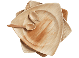 "Eco-friendly areca palm leaf plates from True Nature Wares, showcasing sustainable and biodegradable tableware options in Singapore."